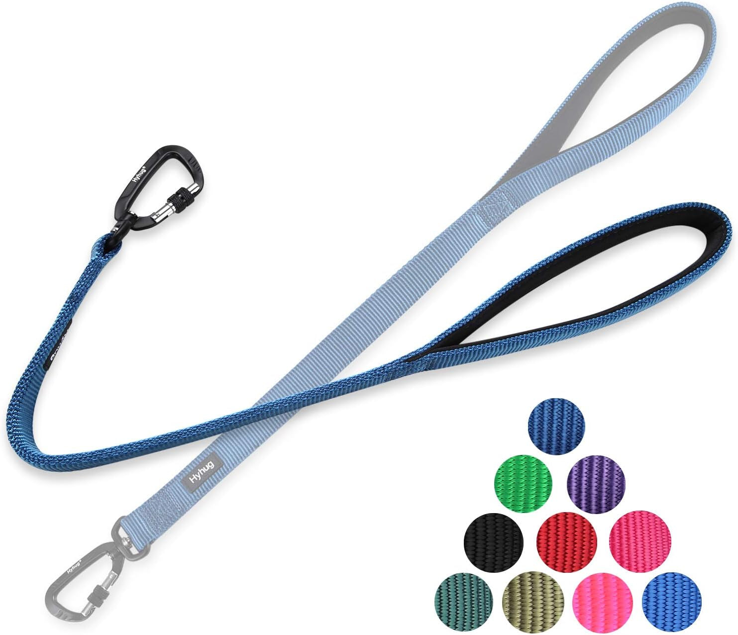 Pets 24” Heavy Duty Nylon Short Leash with Comfortable Handle and Lightweight Aviation Aluminium Clip Lead- for Large Medium Dogs Daily Walking&Training. (24 Inches, Classic Blue)