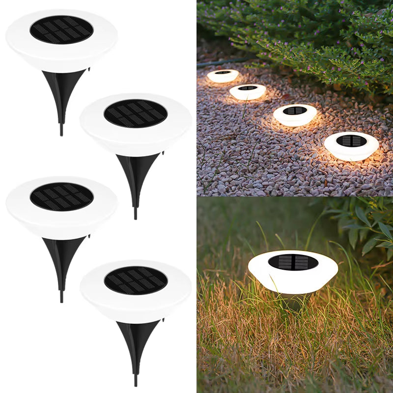 1/4Pack Solar Ground Lights,14Led Waterproof Outdoor Landscape Light, LED Lawn Lamp, for Garden Pathway Yard Deck Camping Decor