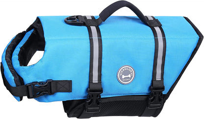 Rip Stop Dog Life Vest, Swimming Vest with Handle, Buoyancy for Doggy Puppy, Dog Life Jacket for Swimming & Boating, M, Blue