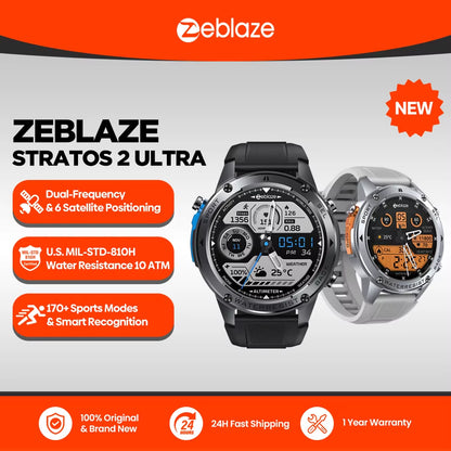 New  Stratos 2 Ultra GPS Smart Watch Built-In Compass Barometric Altimeter Dual-Band GNSS Voice Calling Smartwatch 10 ATM